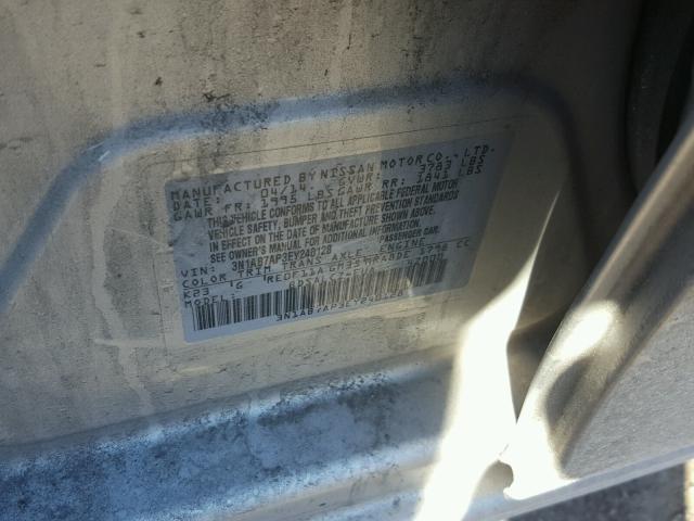 3N1AB7AP3EY240128 - 2014 NISSAN SENTRA S SILVER photo 10