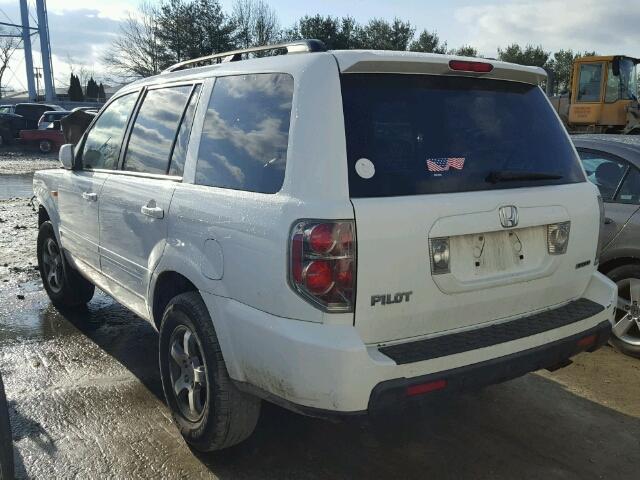 5FNYF18518B039149 - 2008 HONDA PILOT EXL WHITE photo 3