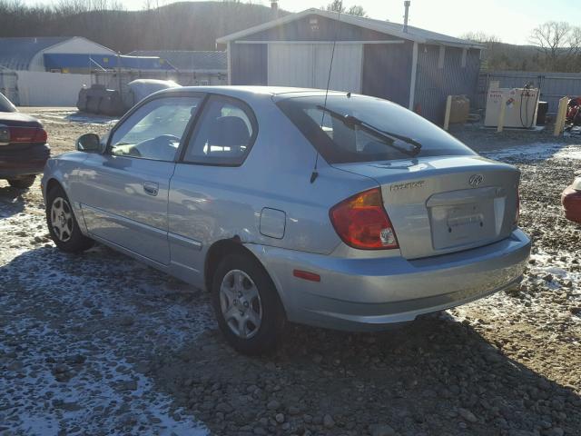 KMHCG35C54U301130 - 2004 HYUNDAI ACCENT GL BLUE photo 3