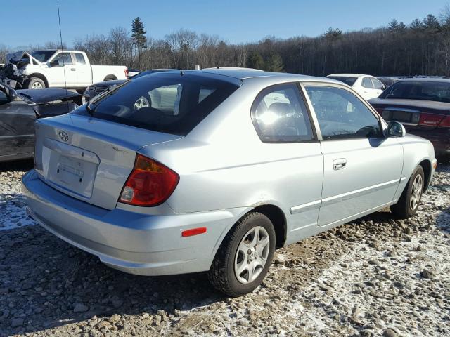 KMHCG35C54U301130 - 2004 HYUNDAI ACCENT GL BLUE photo 4