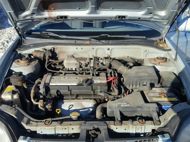 KMHCG35C54U301130 - 2004 HYUNDAI ACCENT GL BLUE photo 7