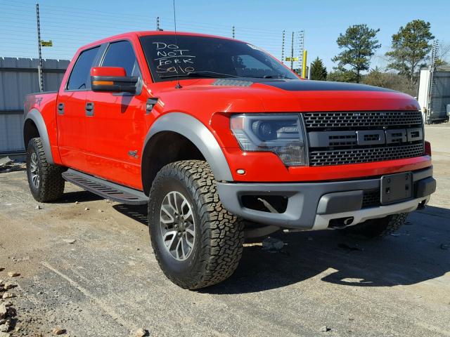 1FTFW1R6XDFB66356 - 2013 FORD F150 SVT R RED photo 1