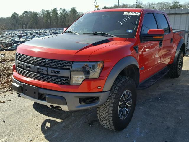 1FTFW1R6XDFB66356 - 2013 FORD F150 SVT R RED photo 2