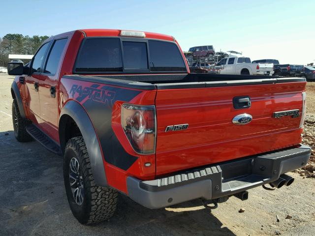 1FTFW1R6XDFB66356 - 2013 FORD F150 SVT R RED photo 3