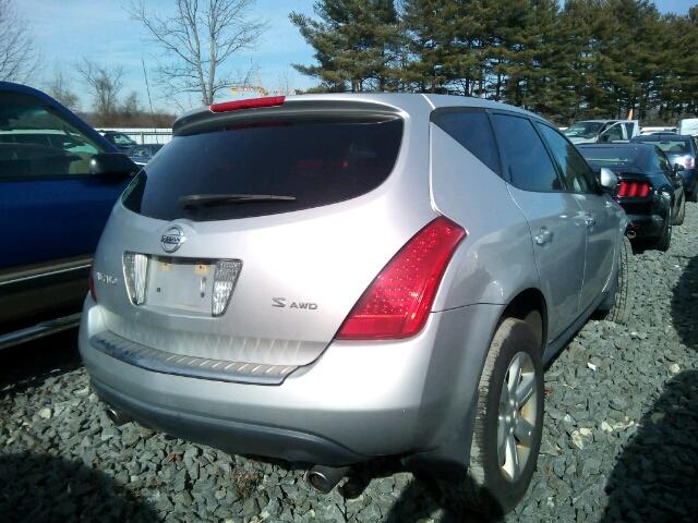 JN8AZ08W47W653395 - 2007 NISSAN MURANO SL SILVER photo 4