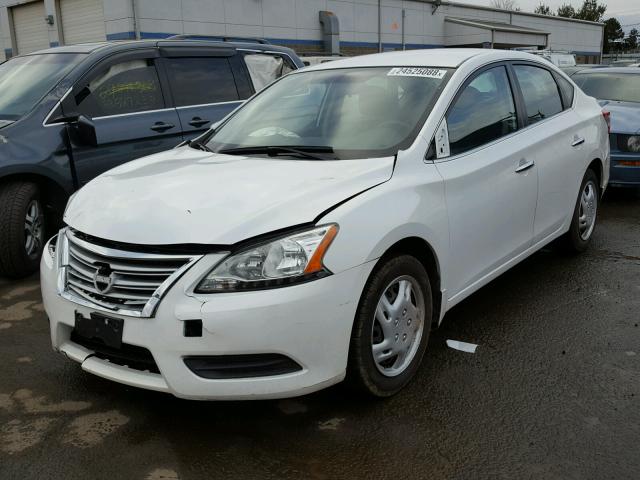 3N1AB7AP4DL628500 - 2013 NISSAN SENTRA S WHITE photo 2