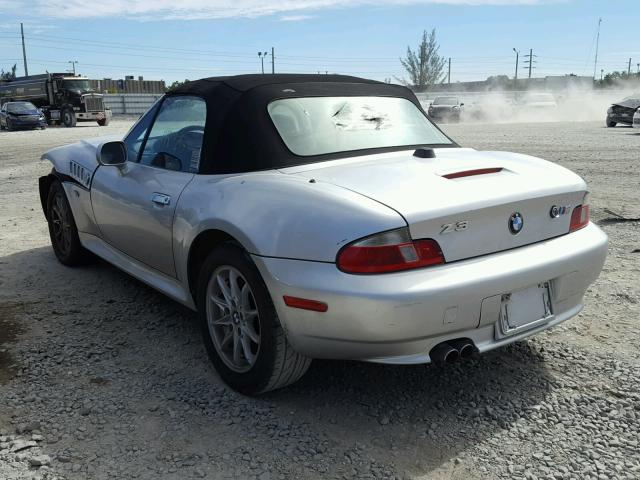 4USCH9344YLF84497 - 2000 BMW Z3 2.3 ვერცხლისფერი ფოტო 3