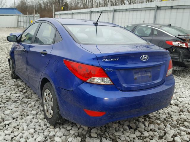 KMHCT4AE7CU259468 - 2012 HYUNDAI ACCENT GLS BLUE photo 3