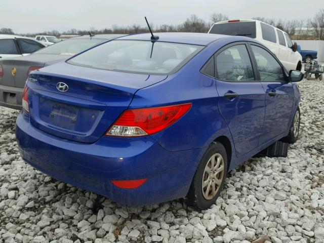 KMHCT4AE7CU259468 - 2012 HYUNDAI ACCENT GLS BLUE photo 4