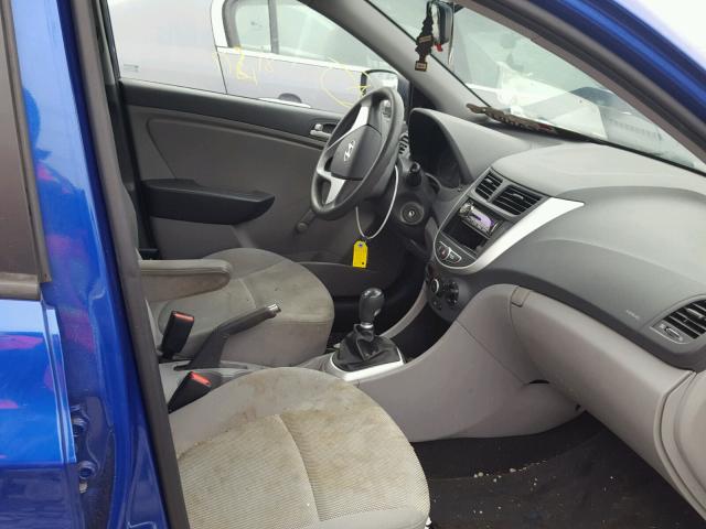 KMHCT4AE7CU259468 - 2012 HYUNDAI ACCENT GLS BLUE photo 5