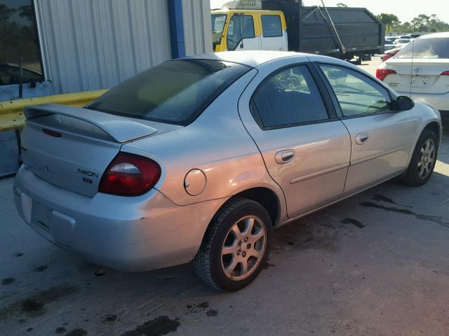 1B3ES56C05D201431 - 2005 DODGE NEON SXT SILVER photo 4