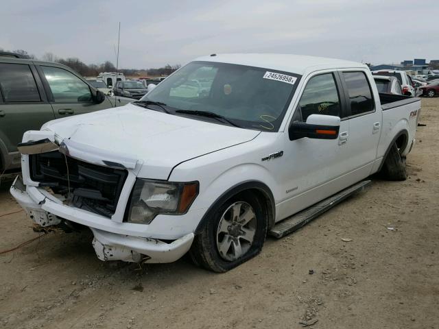 1FTFW1ET6DKF43123 - 2013 FORD F150 SUPER WHITE photo 2