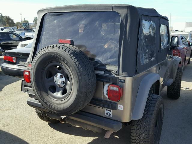 1J4FA39S45P313512 - 2005 JEEP WRANGLER X TAN photo 4