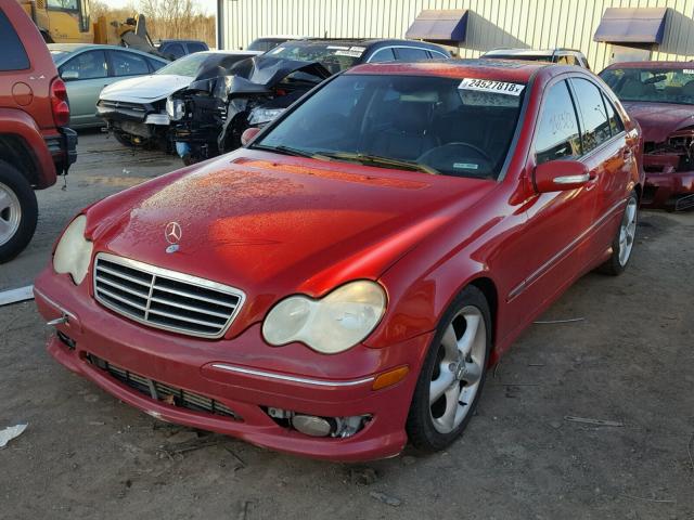 WDBRF40J85F681954 - 2005 MERCEDES-BENZ C 230K SPO RED photo 2