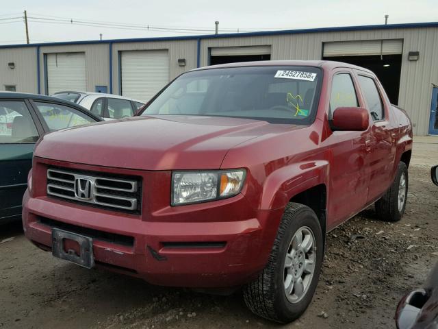 2HJYK16556H522709 - 2006 HONDA RIDGELINE RED photo 2