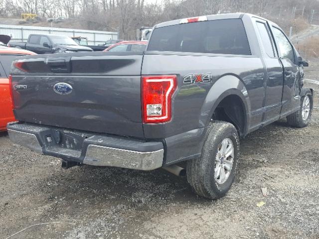 1FTEX1EP3FFC25208 - 2015 FORD F150 SUPER GRAY photo 4