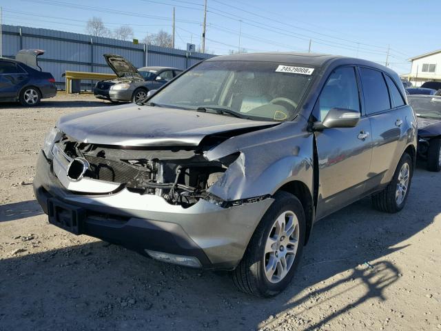 2HNYD28258H554614 - 2008 ACURA MDX GRAY photo 2