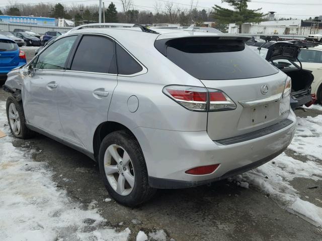 2T2BK1BA0DC176343 - 2013 LEXUS RX 350 SILVER photo 3