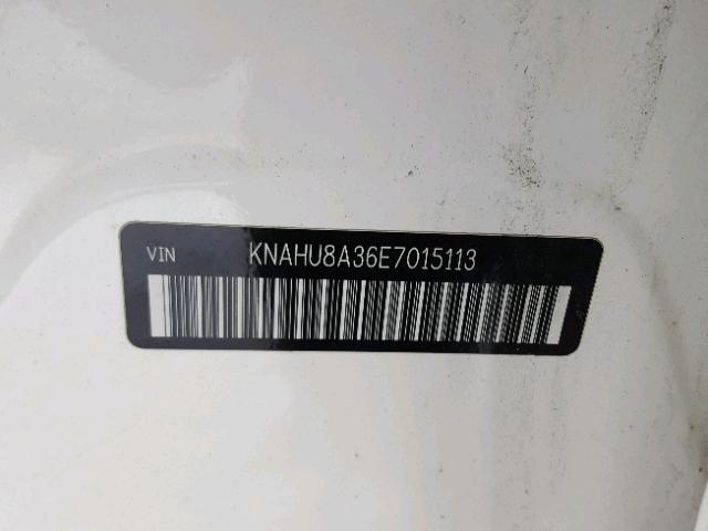 KNAHU8A36E7015113 - 2014 KIA RONDO WHITE photo 10