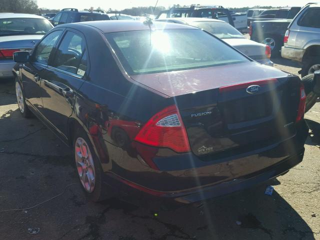 3FAHP0HG1BR213466 - 2011 FORD FUSION SE MAROON photo 3