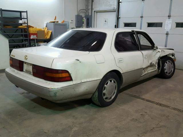 JT8UF11E1P0184177 - 1993 LEXUS LS 400 WHITE photo 4