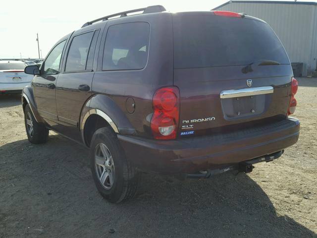 1D4HB48N55F549740 - 2005 DODGE DURANGO SL BURGUNDY photo 3