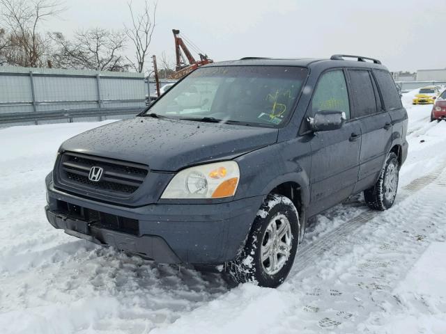 5FNYF18535B008416 - 2005 HONDA PILOT EXL GREEN photo 2