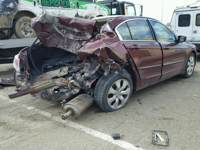 1HGCP26889A108537 - 2009 HONDA ACCORD EXL MAROON photo 4