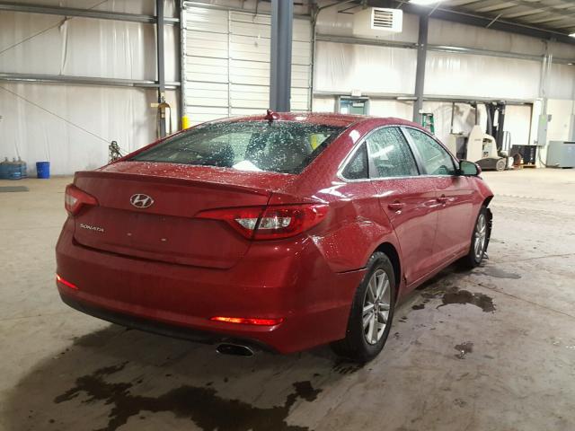 5NPE24AF9HH517841 - 2017 HYUNDAI SONATA SE MAROON photo 4