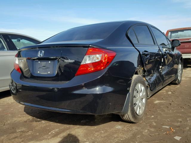 19XFB2F56CE016847 - 2012 HONDA CIVIC LX BLACK photo 4