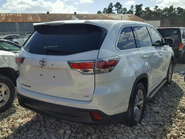 5TDZKRFH8FS096081 - 2015 TOYOTA HIGHLANDER WHITE photo 4