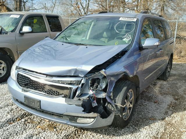 KNDMH4C72E6568474 - 2014 KIA SEDONA EX BLUE photo 2