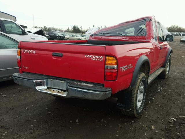 5TEWN72N94Z454640 - 2004 TOYOTA TACOMA XTR RED photo 4