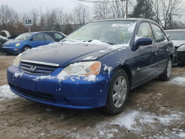2HGES26722H525805 - 2002 HONDA CIVIC EX 蓝色 照片 2
