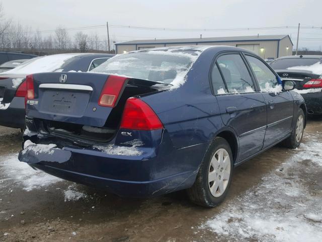 2HGES26722H525805 - 2002 HONDA CIVIC EX 蓝色 照片 4