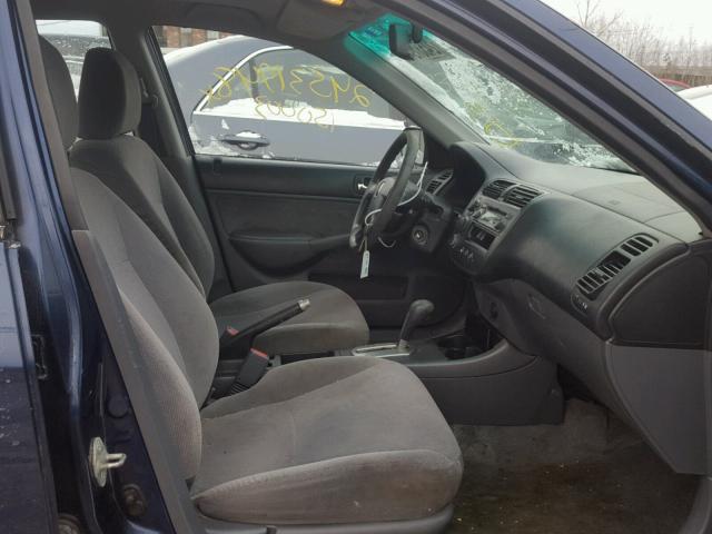 2HGES26722H525805 - 2002 HONDA CIVIC EX 蓝色 照片 5