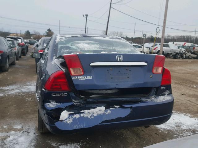 2HGES26722H525805 - 2002 HONDA CIVIC EX BLUE photo 9