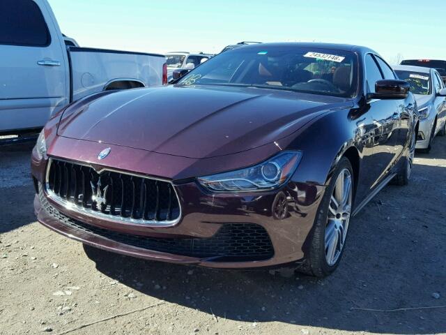 ZAM57XSA3F1155141 - 2015 MASERATI GHIBLI PURPLE photo 2