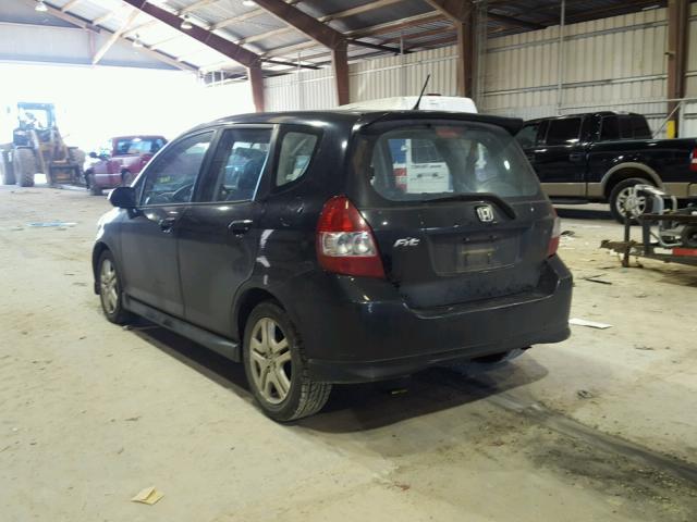 JHMGD38667S033367 - 2007 HONDA FIT S BLACK photo 3