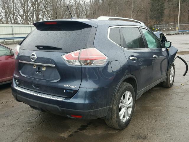 5N1AT2MV0EC851875 - 2014 NISSAN ROGUE S BLUE photo 4