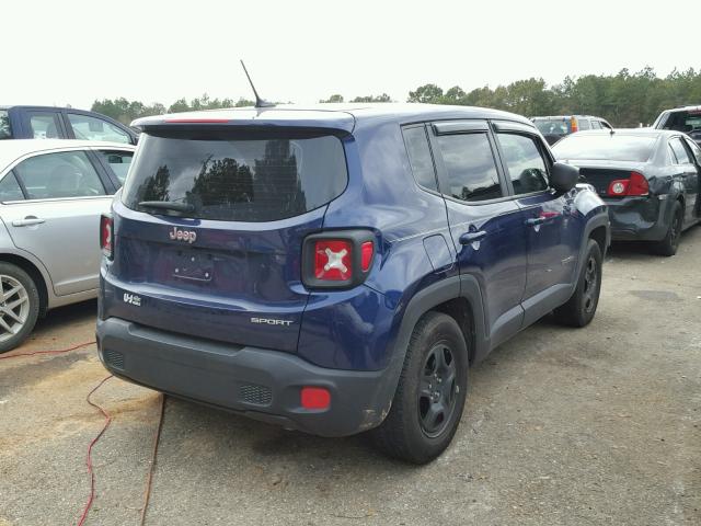 ZACCJAAT6GPD08433 - 2016 JEEP RENEGADE S BLUE photo 4