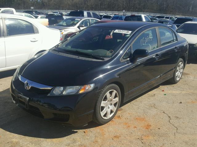 19XFA16549E044667 - 2009 HONDA CIVIC LX BLACK photo 2