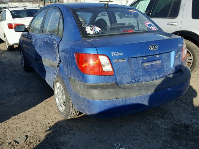 KNADE123886431675 - 2008 KIA RIO BASE BLUE photo 3