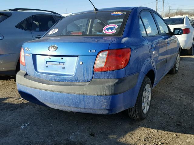 KNADE123886431675 - 2008 KIA RIO BASE BLUE photo 4