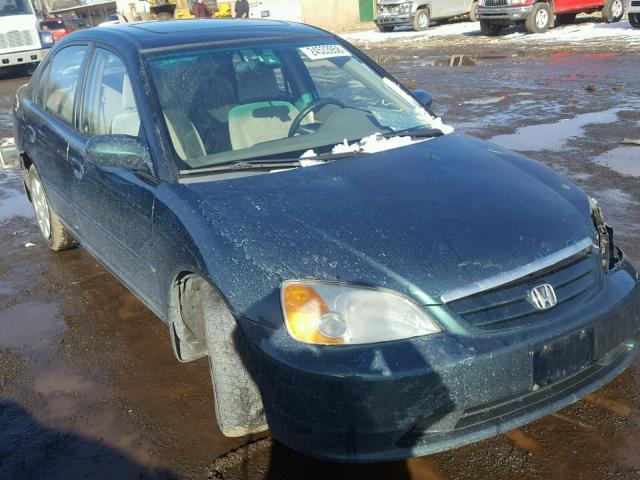 2HGES26782H513660 - 2002 HONDA CIVIC EX GREEN photo 1