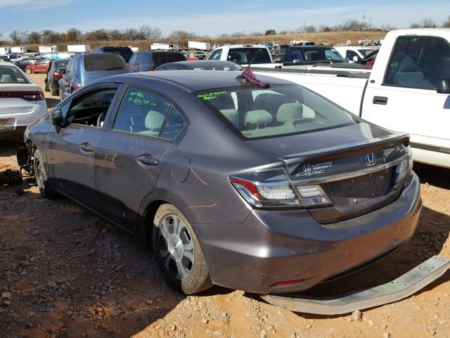 19XFB4F27FE002249 - 2015 HONDA CIVIC HYBR GRAY photo 3