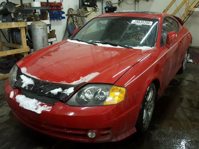 KMHHN65F03U040690 - 2003 HYUNDAI TIBURON GT RED photo 2