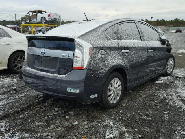 JTDKN3DP8E3049374 - 2014 TOYOTA PRIUS PLUG BLUE photo 4