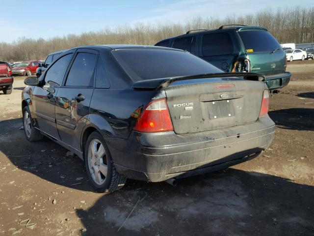 1FAHP34N07W360890 - 2007 FORD FOCUS ZX4 BLACK photo 3