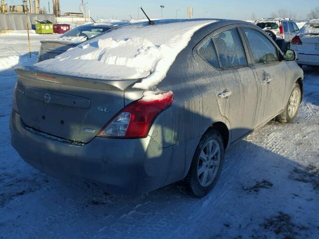 3N1CN7AP5DL884001 - 2013 NISSAN VERSA S GRAY photo 4